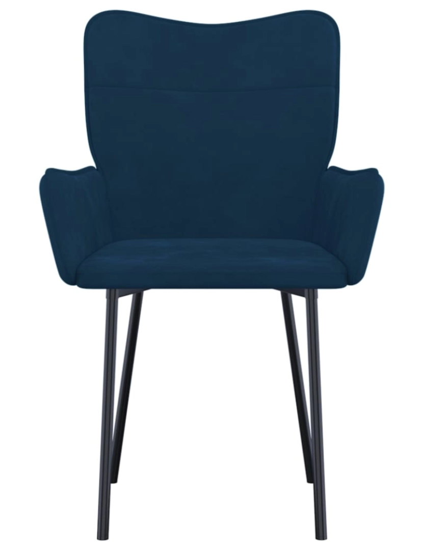 imagem de vidaXL Cadeiras de jantar 2 pcs veludo azul5