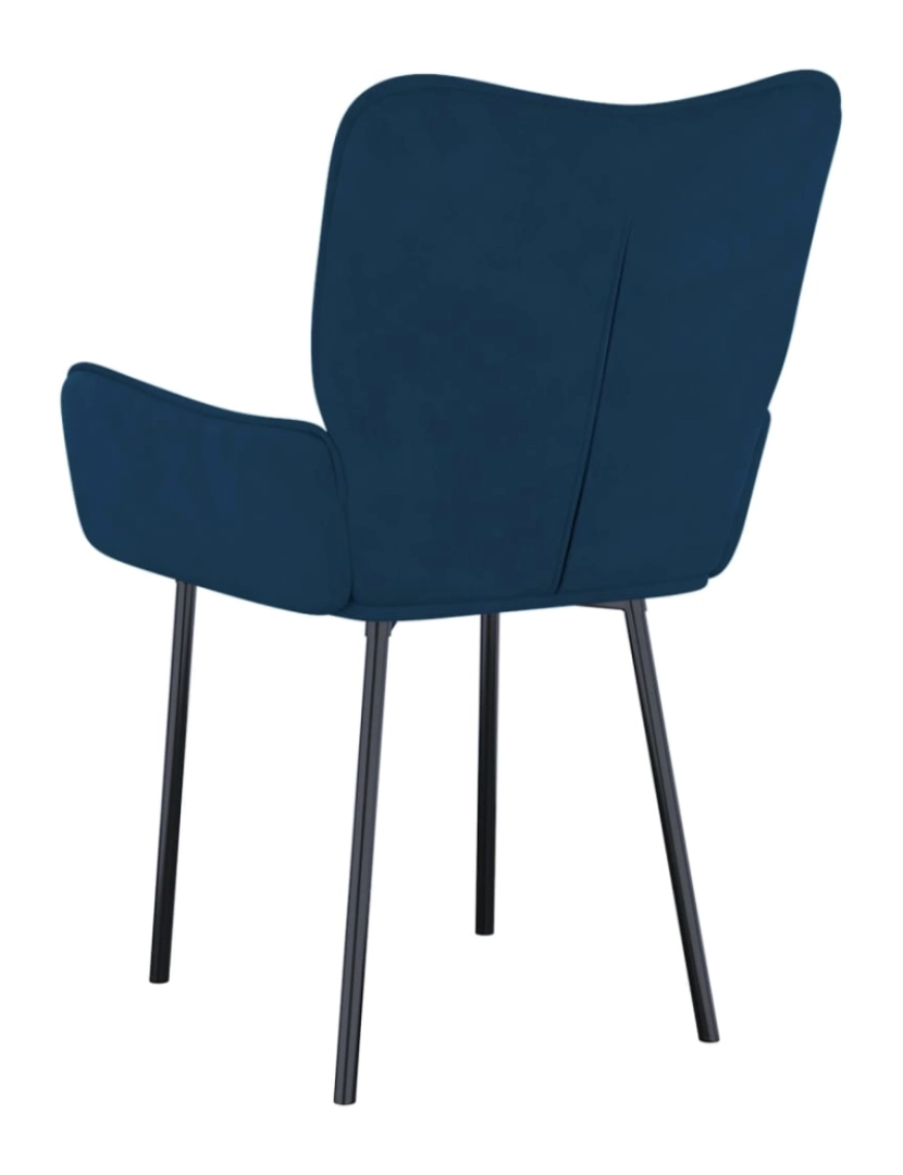 imagem de vidaXL Cadeiras de jantar 2 pcs veludo azul7