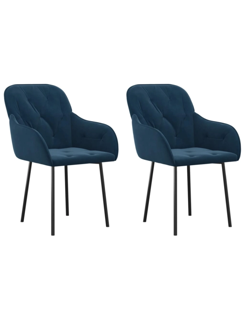 Vidaxl - vidaXL Cadeiras de jantar 2 pcs veludo azul