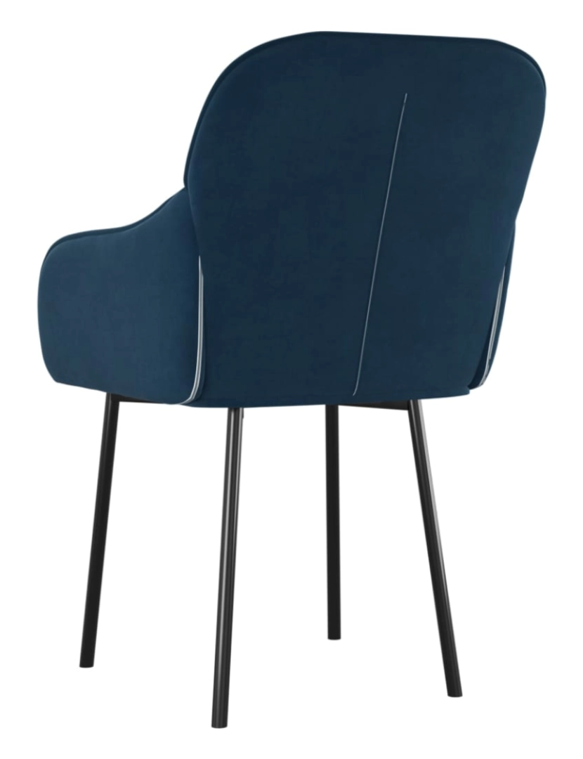 imagem de vidaXL Cadeiras de jantar 2 pcs veludo azul7