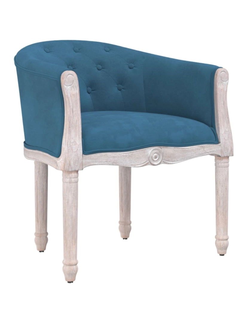 imagem de vidaXL Cadeira de jantar veludo azul1