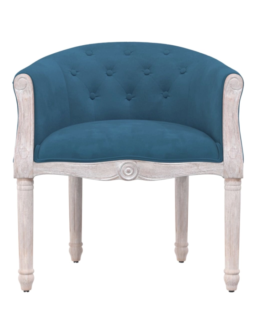 imagem de vidaXL Cadeira de jantar veludo azul4