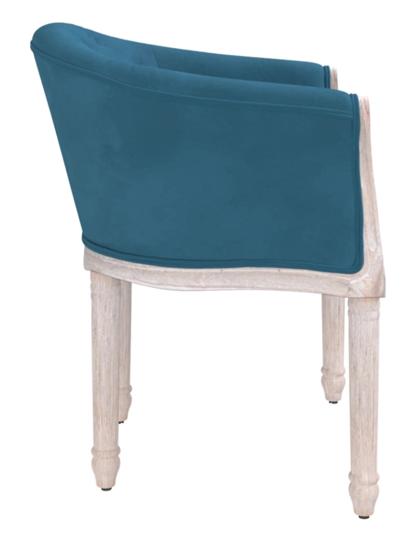 imagem de vidaXL Cadeira de jantar veludo azul5