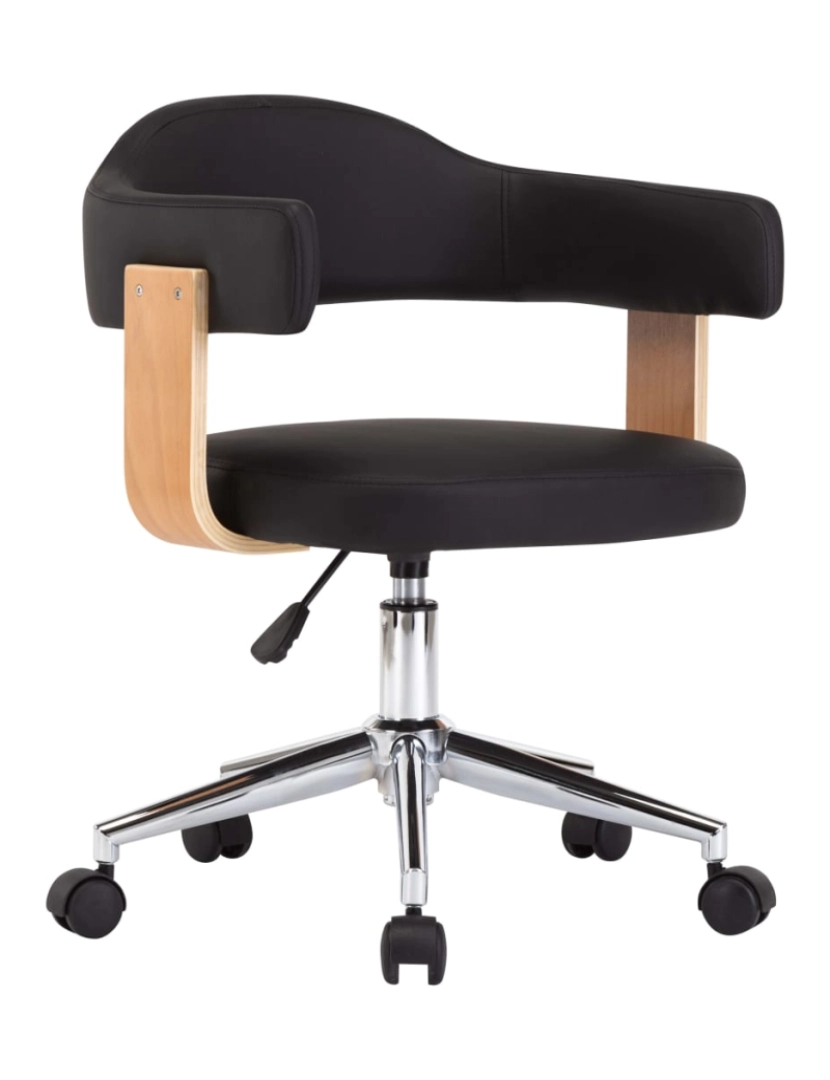 Vidaxl - vidaXL Cadeira jantar giratória madeira curvada/couro artificial preto