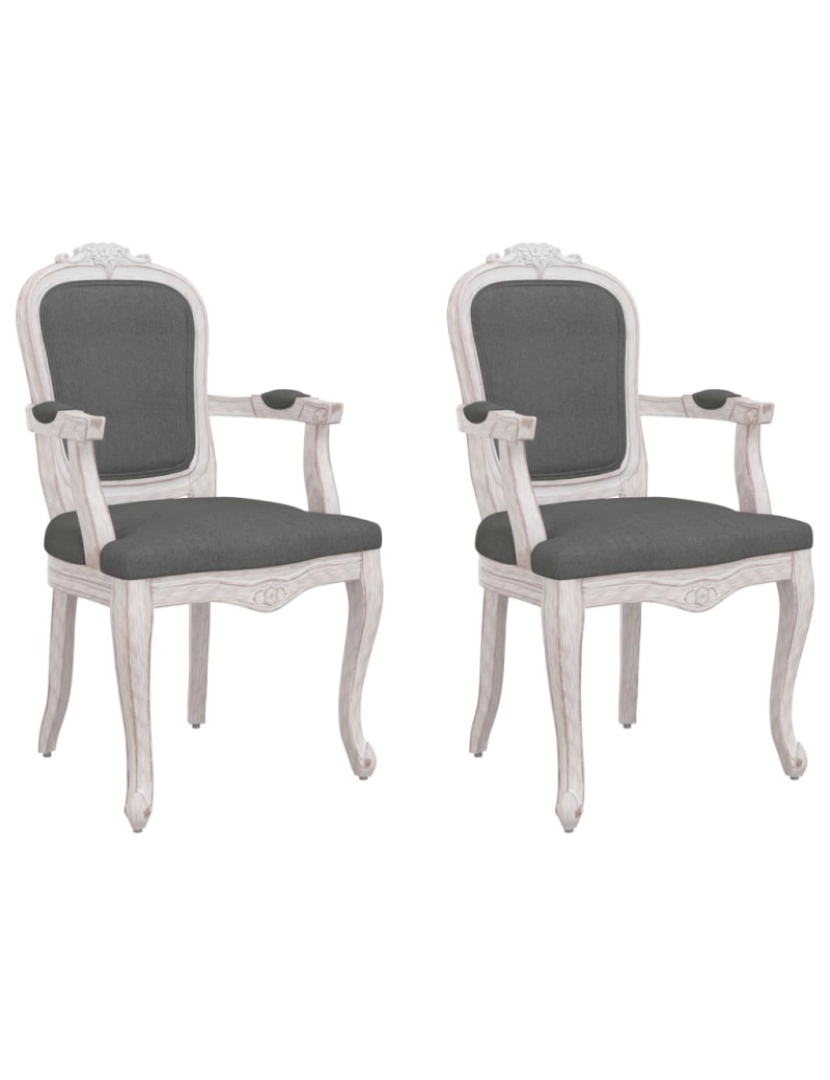 Vidaxl - vidaXL Cadeiras de jantar 2pcs 62x59,5x100,5 cm tecido cinzento-escuro