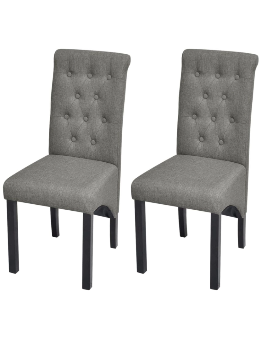 imagem de vidaXL Cadeiras de jantar 2 pcs tecido cinzento-claro1