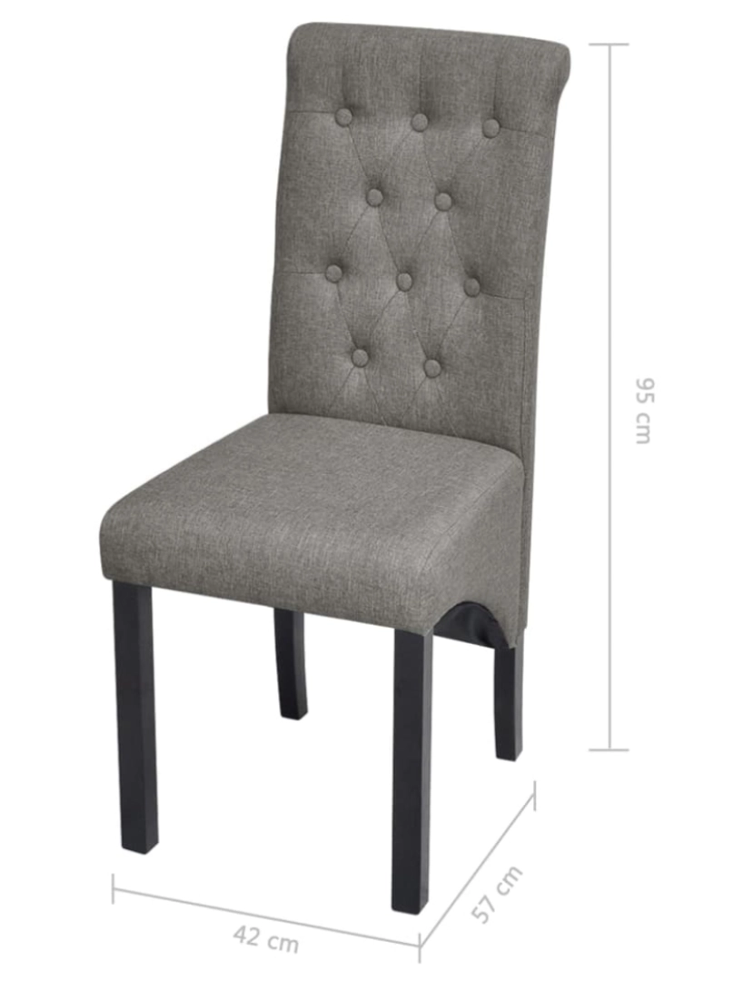 imagem de vidaXL Cadeiras de jantar 2 pcs tecido cinzento-claro8