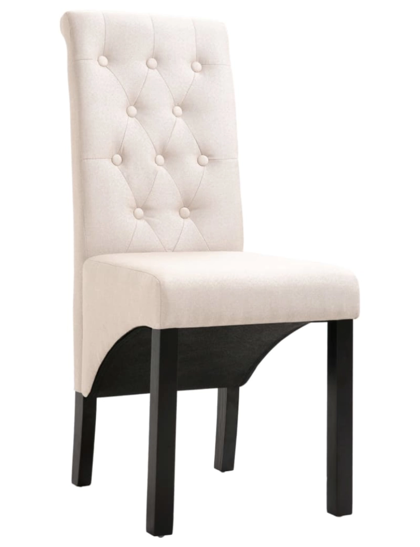 imagem de vidaXL Cadeiras de jantar 2 pcs tecido cor creme3