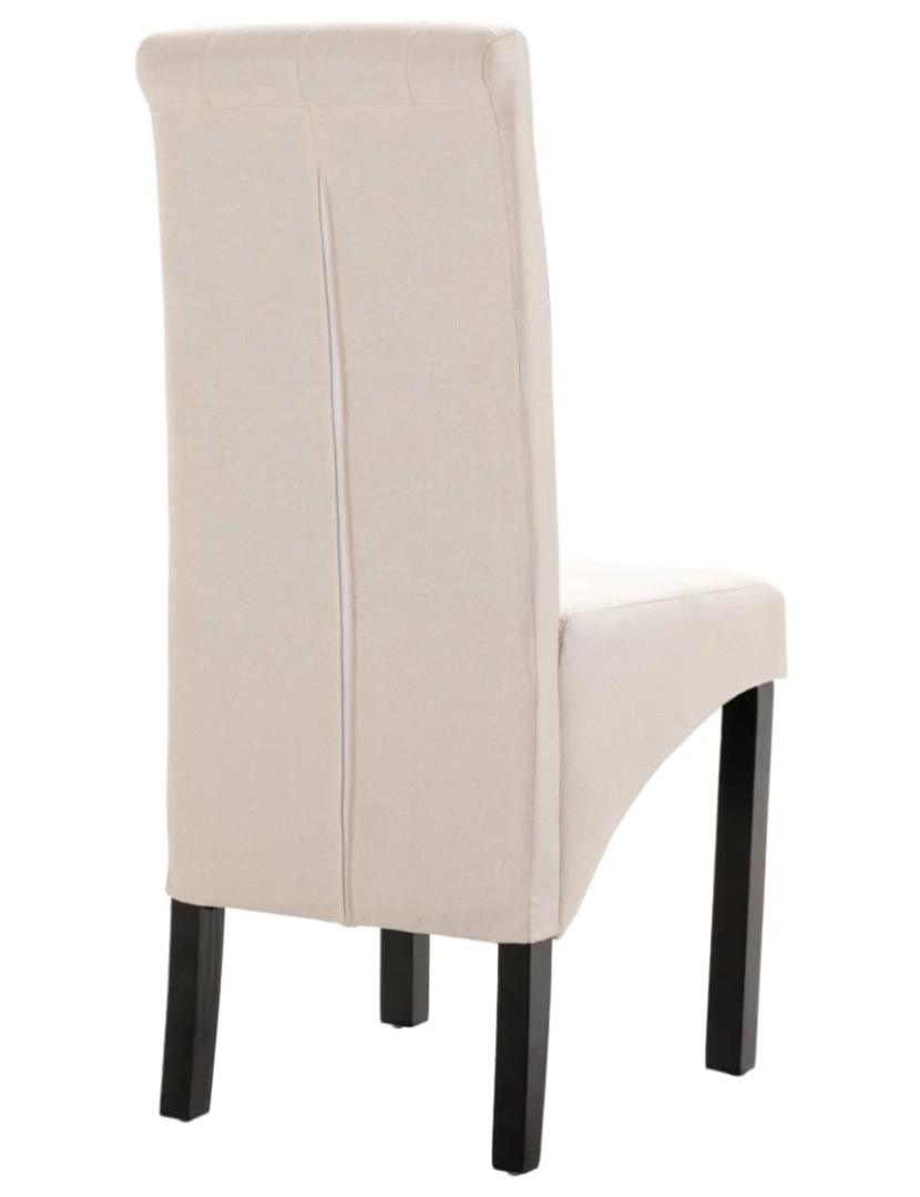 imagem de vidaXL Cadeiras de jantar 2 pcs tecido cor creme6