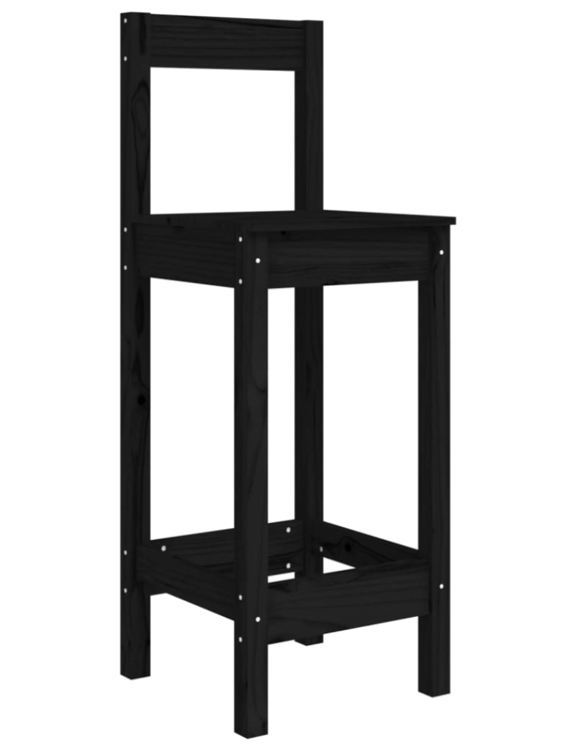 imagem de vidaXL Cadeiras de bar 2 pcs 40x41,5x112 cm pinho maciço preto4