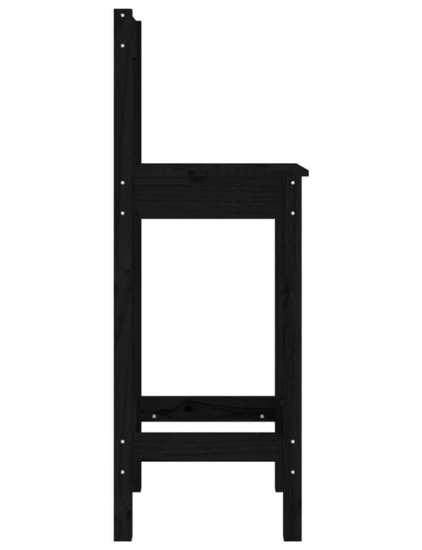 imagem de vidaXL Cadeiras de bar 2 pcs 40x41,5x112 cm pinho maciço preto6