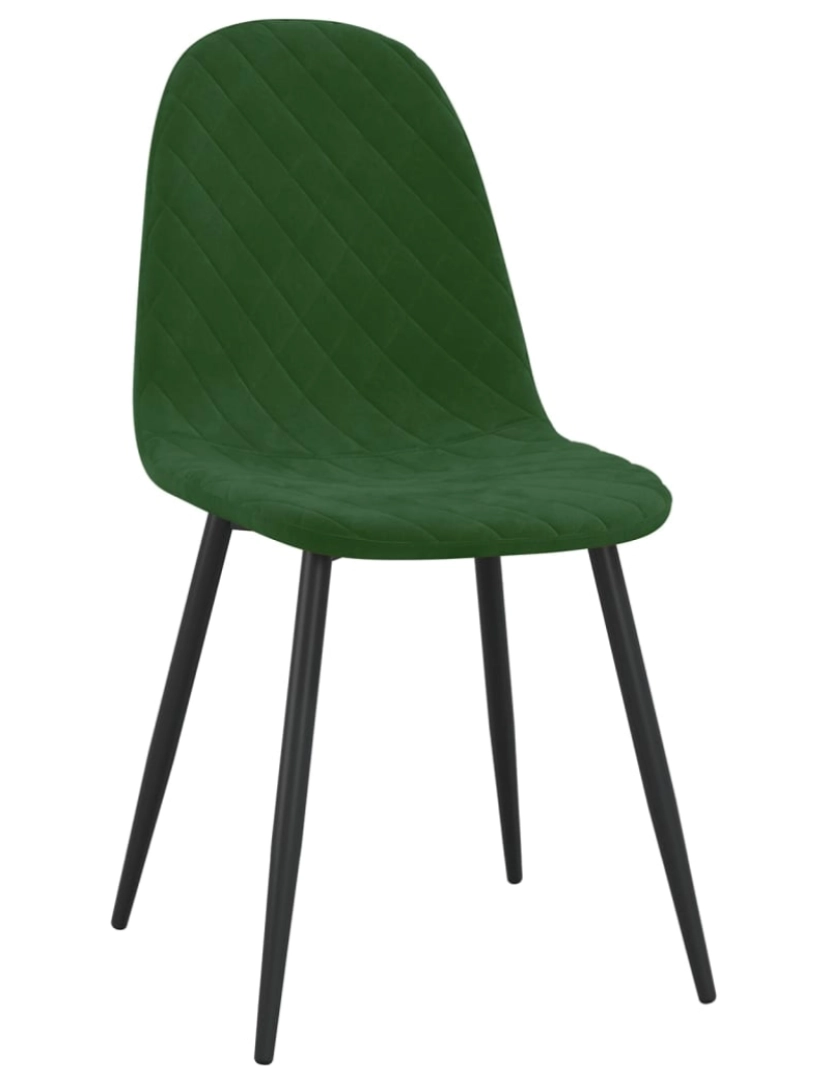 imagem de vidaXL Cadeiras de jantar 2 pcs veludo verde-escuro4