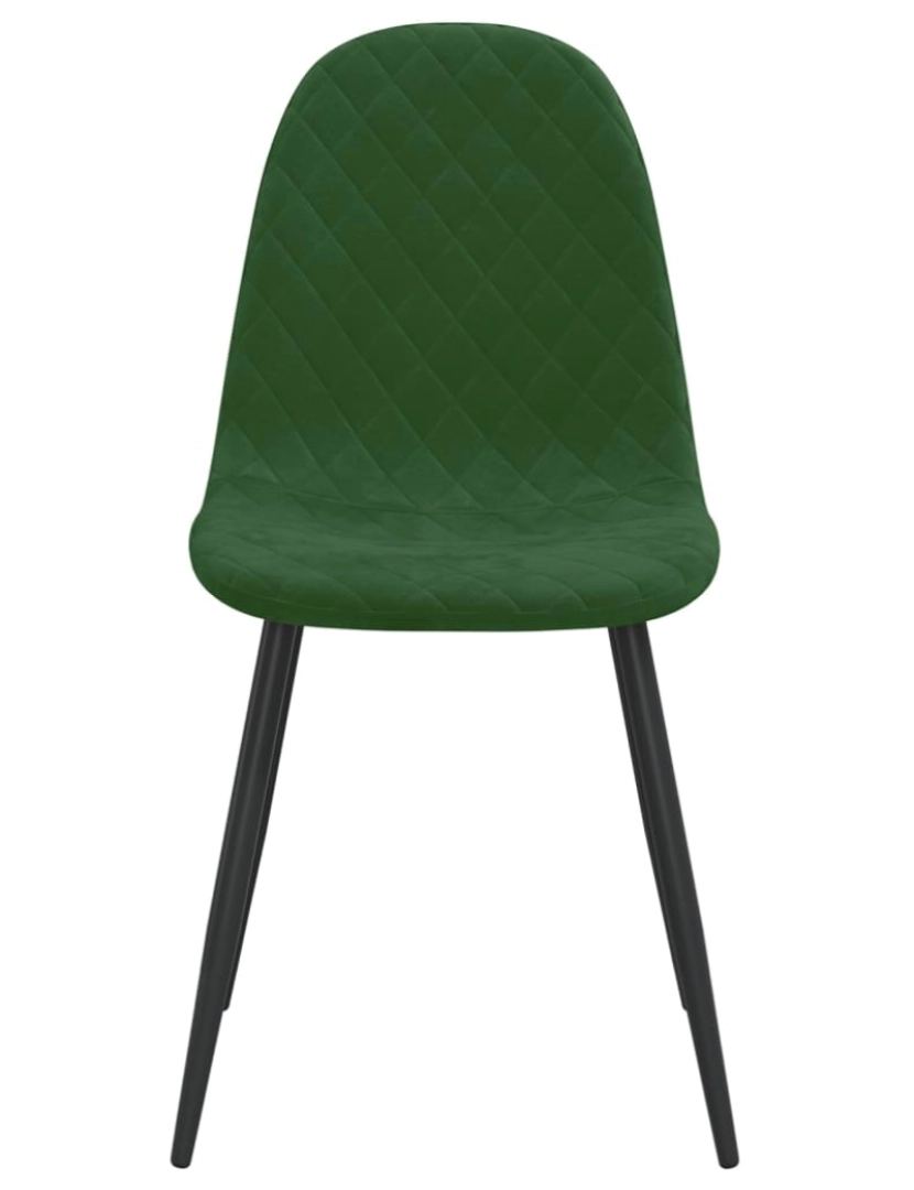 imagem de vidaXL Cadeiras de jantar 2 pcs veludo verde-escuro5