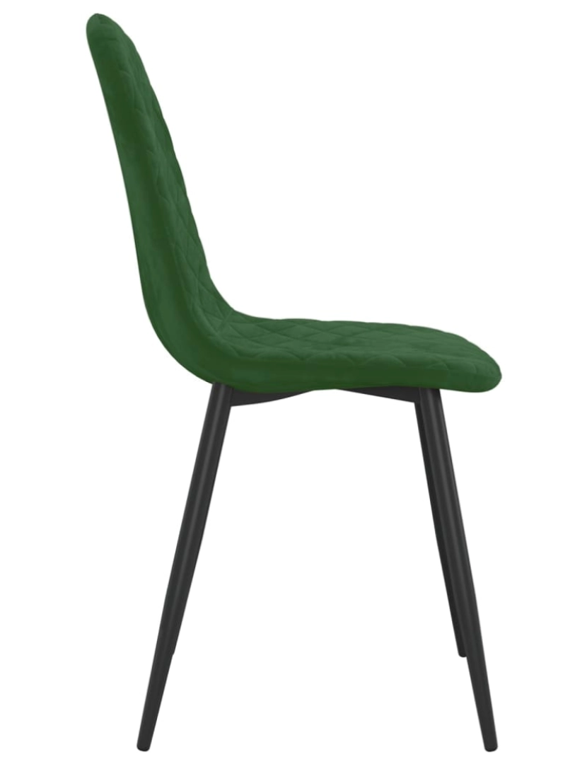 imagem de vidaXL Cadeiras de jantar 2 pcs veludo verde-escuro6