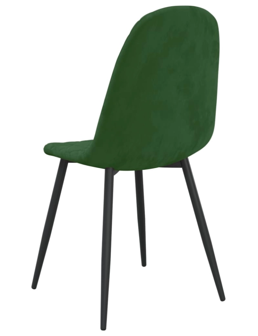 imagem de vidaXL Cadeiras de jantar 2 pcs veludo verde-escuro7