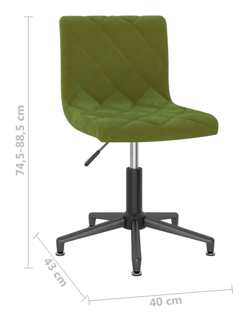 imagem de vidaXL Cadeiras de jantar giratórias 2 pcs veludo verde-claro10