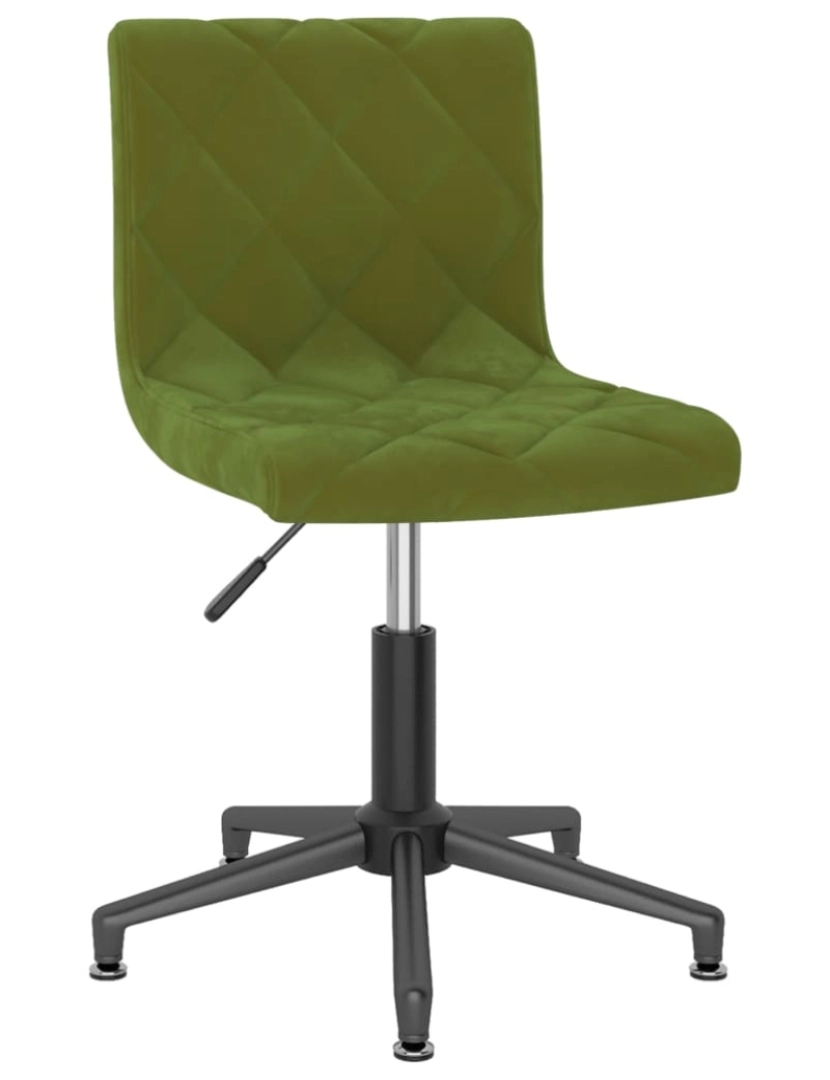 imagem de vidaXL Cadeiras de jantar giratórias 2 pcs veludo verde-claro4