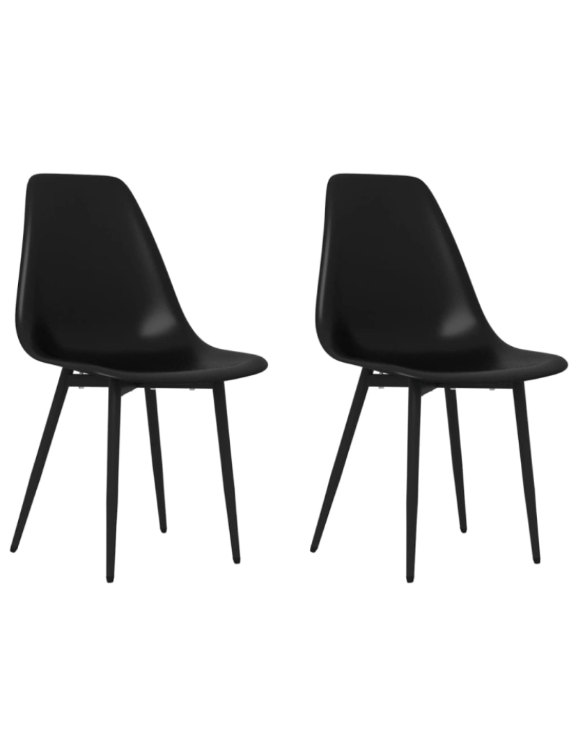 Vidaxl - vidaXL Cadeiras de jantar 2 pcs PP preto