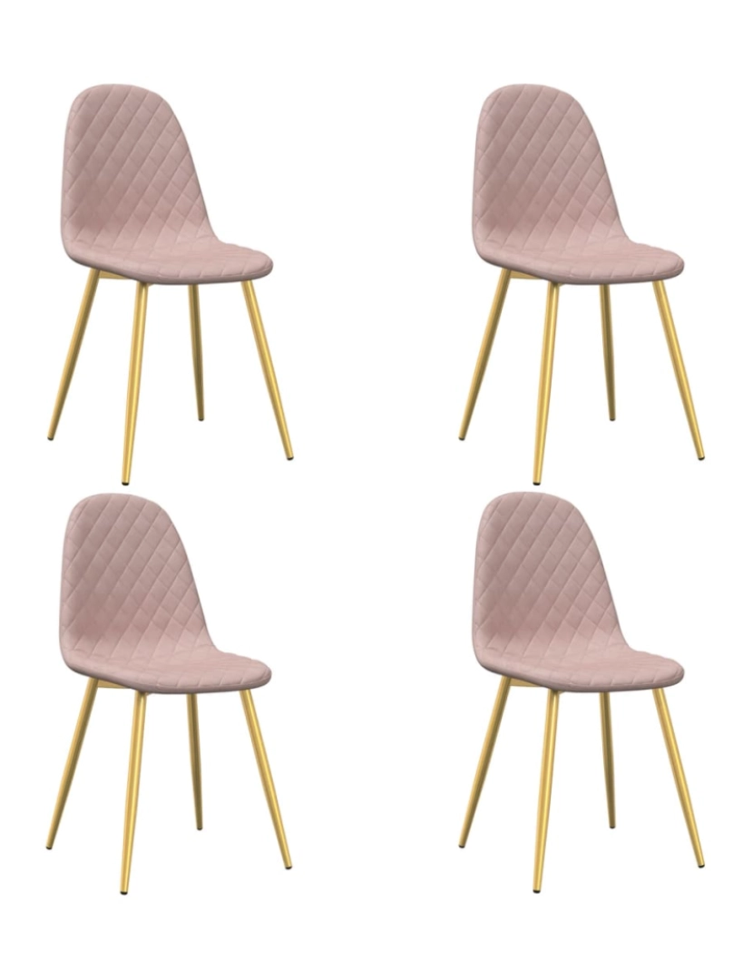 imagem de vidaXL Cadeiras de jantar 4 pcs veludo rosa1