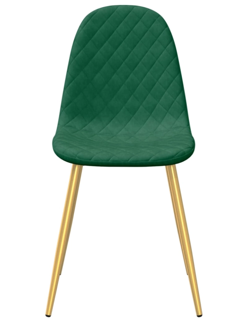 imagem de vidaXL Cadeiras de jantar 4 pcs veludo verde-escuro5