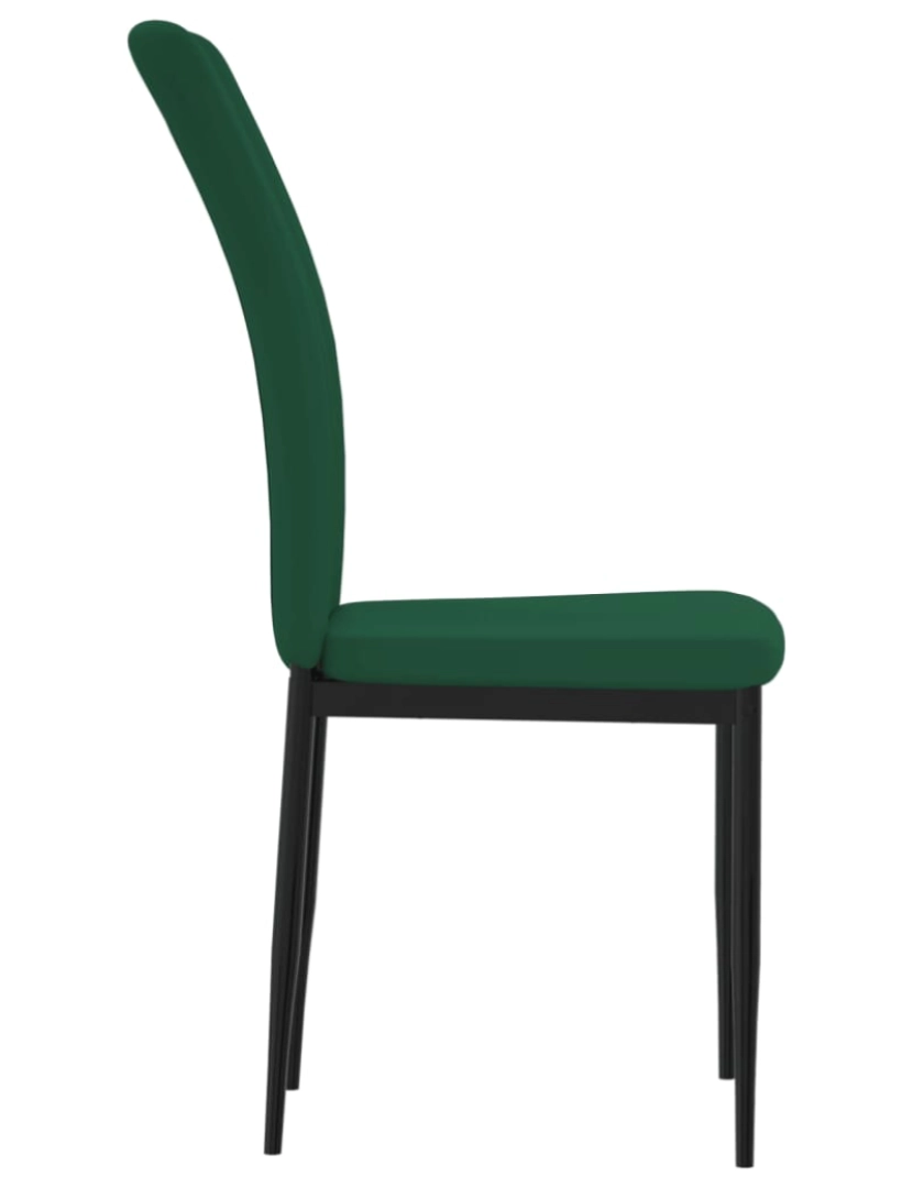 imagem de vidaXL Cadeiras de jantar 4 pcs veludo verde-escuro6