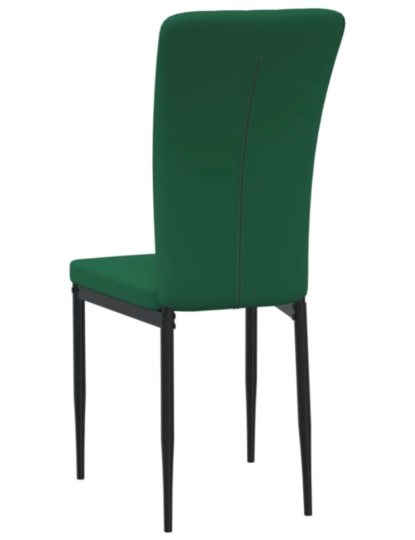 imagem de vidaXL Cadeiras de jantar 4 pcs veludo verde-escuro7