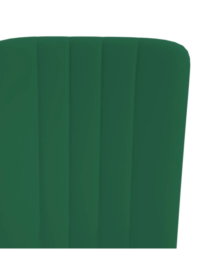 imagem de vidaXL Cadeiras de jantar 4 pcs veludo verde-escuro8