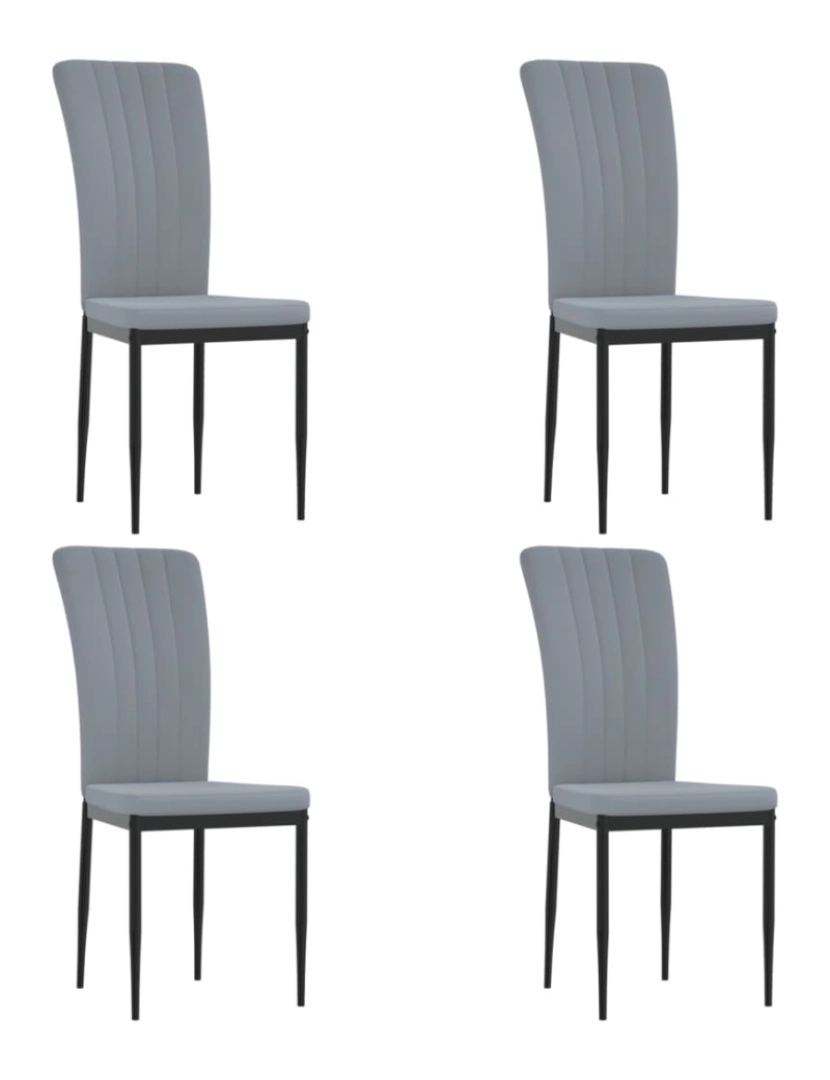 imagem de vidaXL Cadeiras de jantar 4 pcs veludo cinzento-claro1