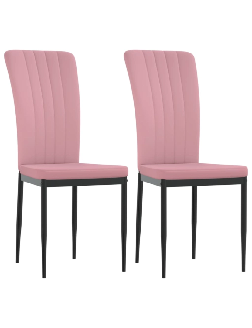 imagem de vidaXL Cadeiras de jantar 2 pcs veludo rosa1