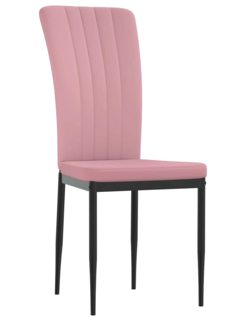 imagem de vidaXL Cadeiras de jantar 2 pcs veludo rosa4