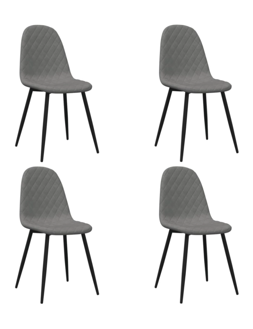 imagem de vidaXL Cadeiras de jantar 4 pcs veludo cinzento-claro1