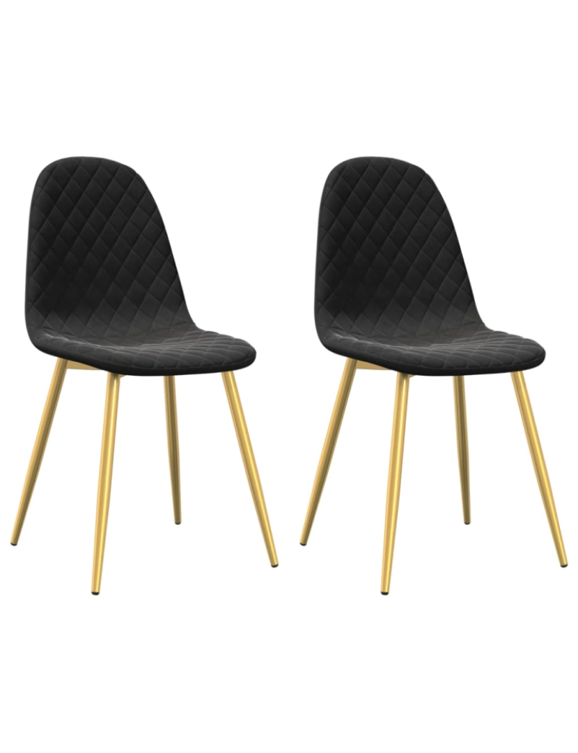 Vidaxl - vidaXL Cadeiras de jantar 2 pcs veludo preto