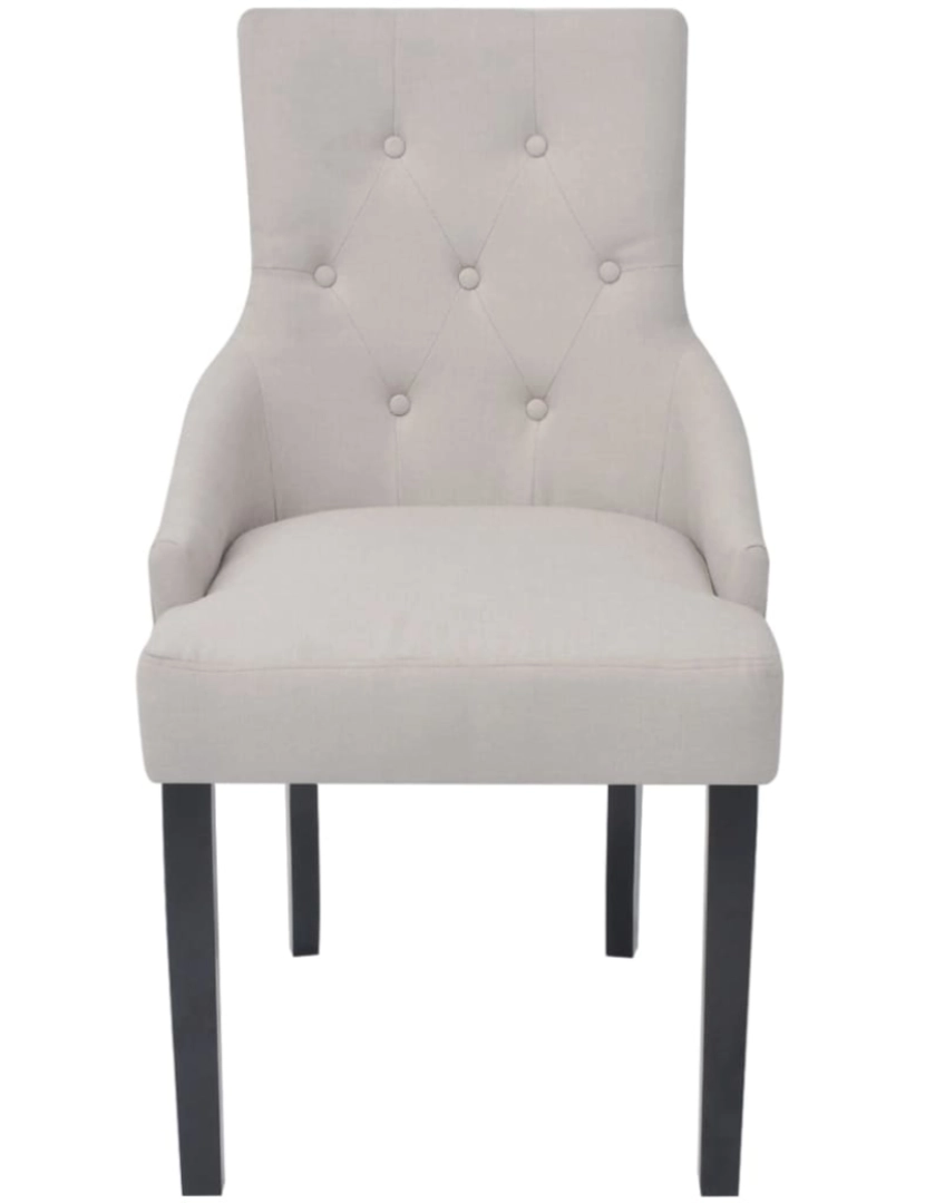 imagem de vidaXL Cadeiras de jantar 6 pcs tecido cinzento creme4