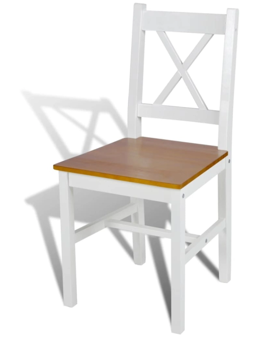 imagem de vidaXL Cadeiras de jantar 6 pcs madeira de pinho branco4