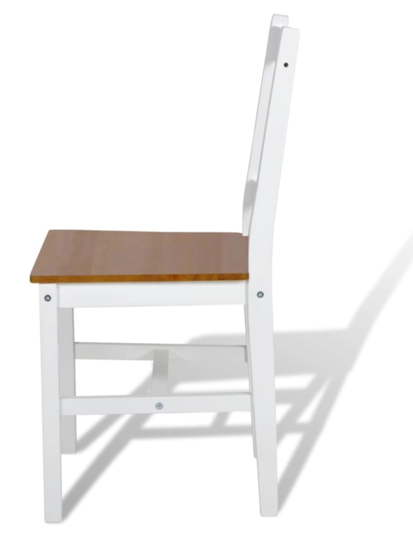 imagem de vidaXL Cadeiras de jantar 6 pcs madeira de pinho branco5