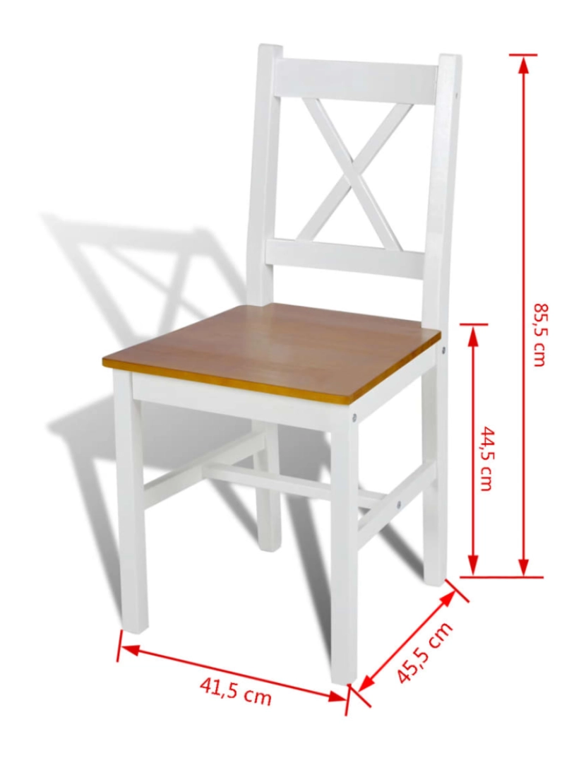 imagem de vidaXL Cadeiras de jantar 6 pcs madeira de pinho branco6