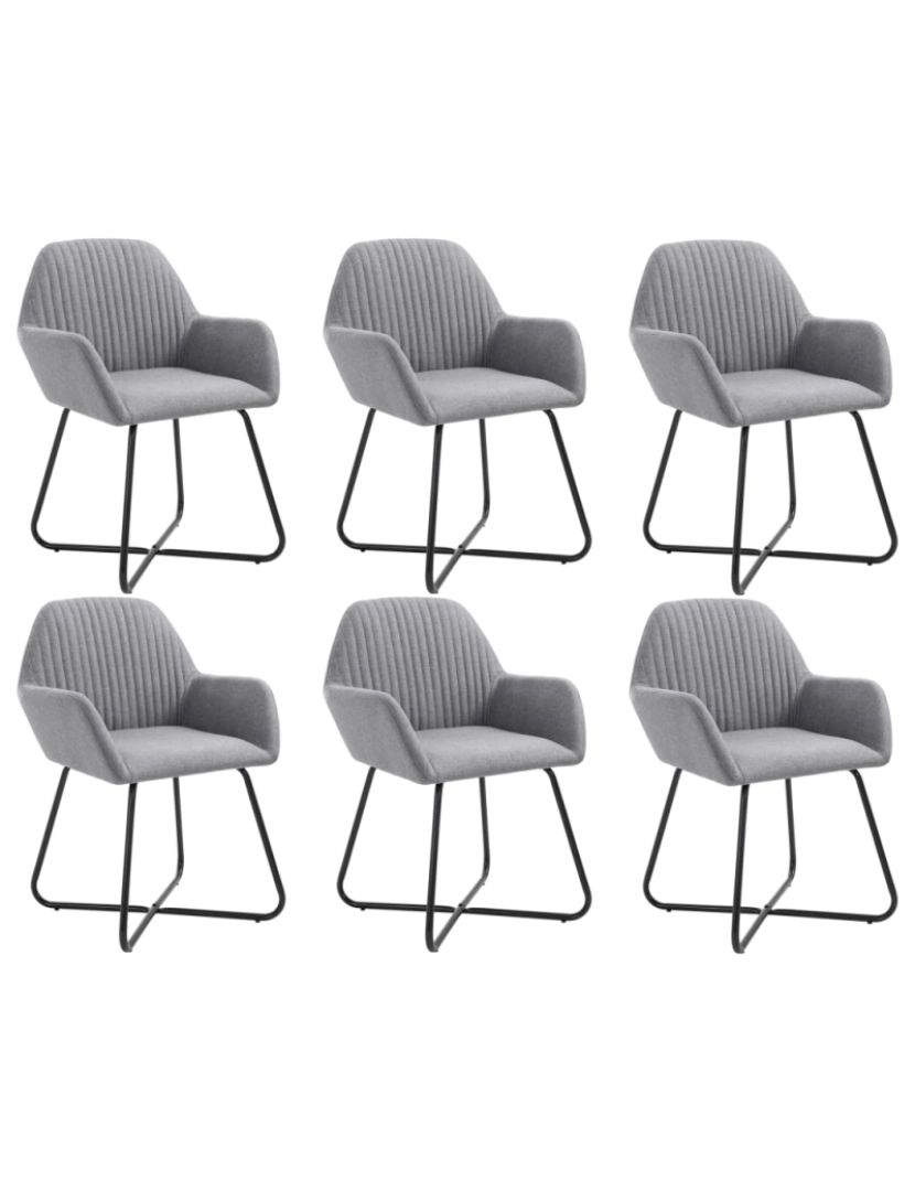 Vidaxl - vidaXL Cadeiras de jantar 6 pcs tecido cinzento-claro