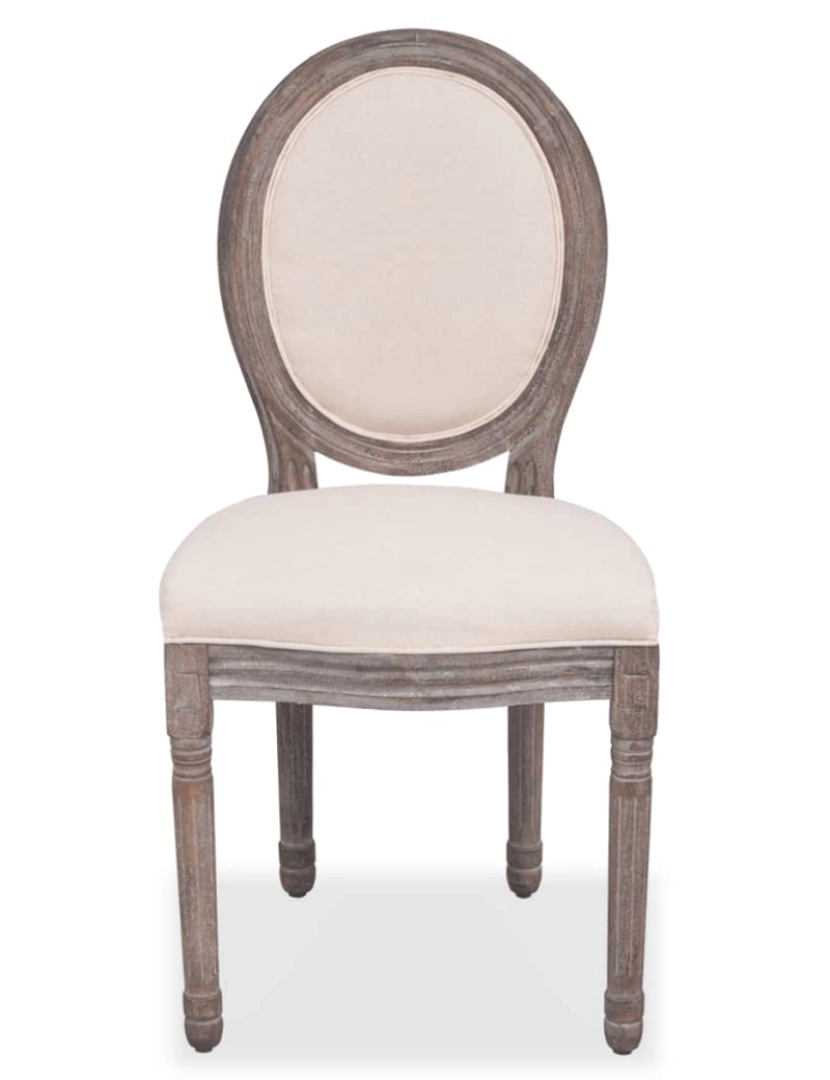 imagem de vidaXL Cadeiras de jantar 6 pcs tecido cor creme4