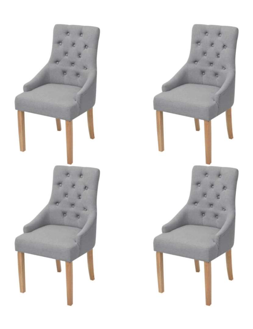 Vidaxl - vidaXL Cadeiras de jantar 4 pcs tecido cinzento-claro