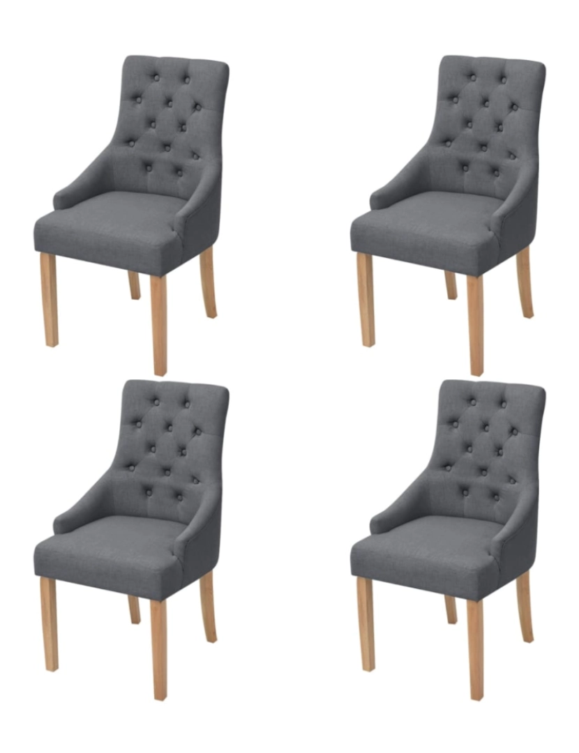 imagem de vidaXL Cadeiras de jantar 4 pcs tecido cinzento-escuro1