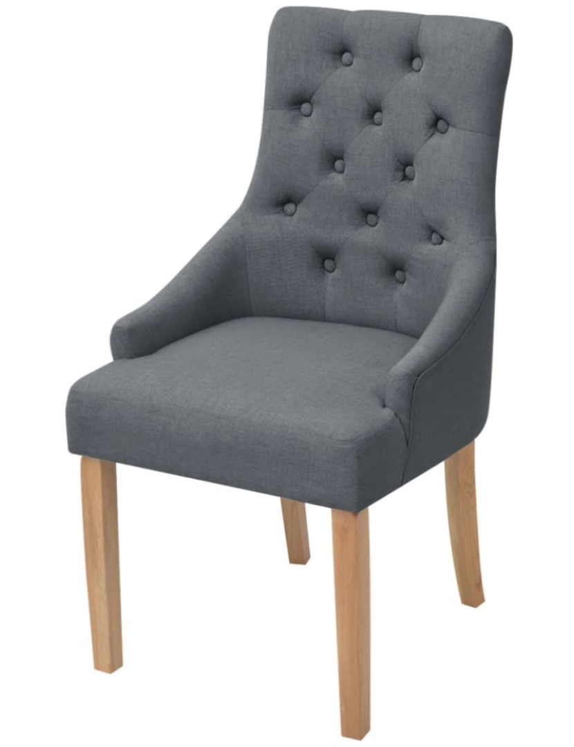 imagem de vidaXL Cadeiras de jantar 4 pcs tecido cinzento-escuro3