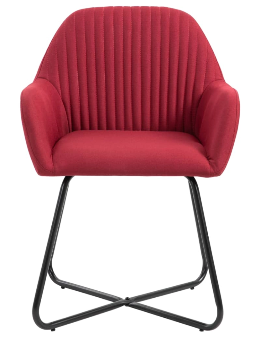 imagem de vidaXL Cadeiras de jantar 4 pcs tecido vermelho tinto4