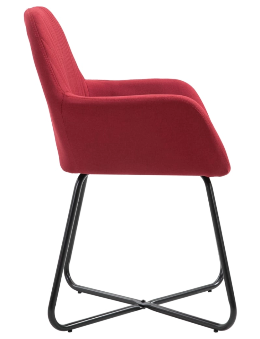 imagem de vidaXL Cadeiras de jantar 4 pcs tecido vermelho tinto5