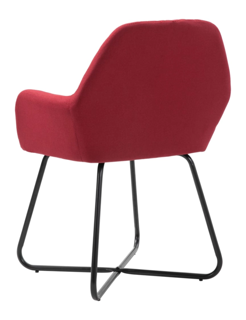 imagem de vidaXL Cadeiras de jantar 4 pcs tecido vermelho tinto6