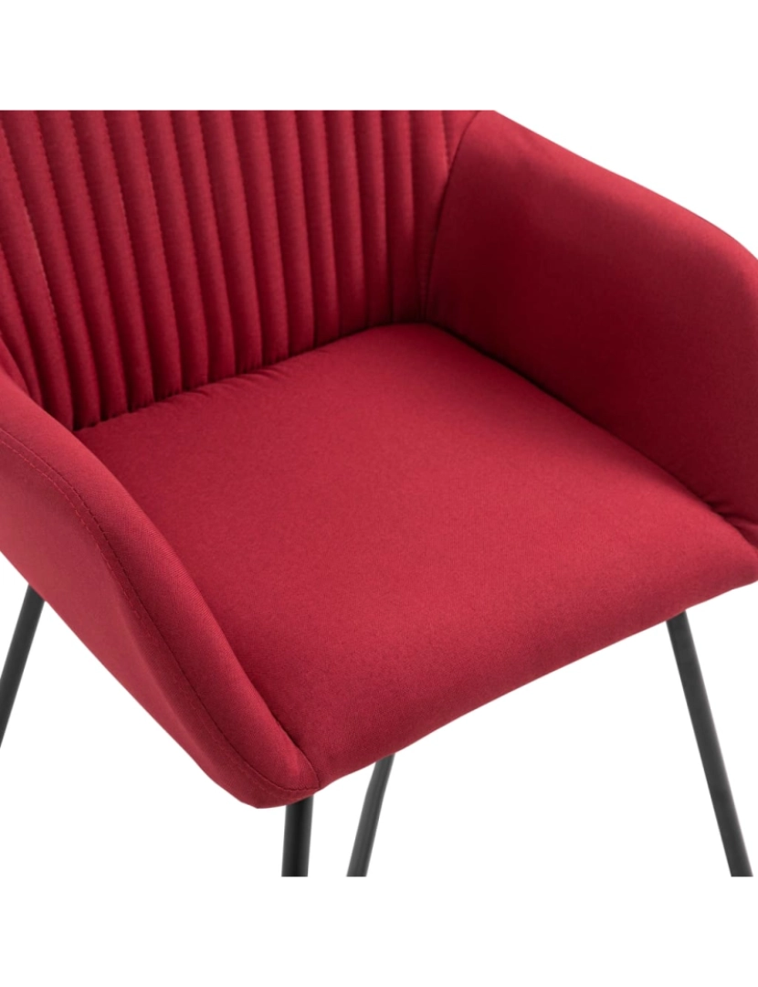 imagem de vidaXL Cadeiras de jantar 4 pcs tecido vermelho tinto7