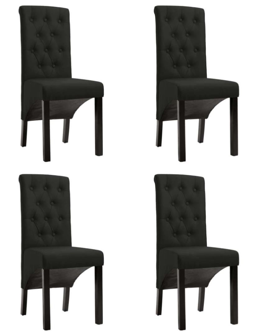 imagem de vidaXL Cadeiras de jantar 4 pcs tecido preto1