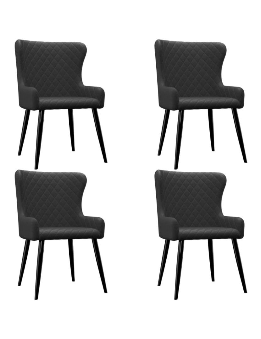 Vidaxl - vidaXL Cadeiras de jantar 4 pcs tecido preto