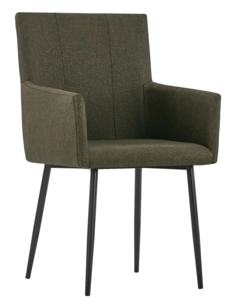 imagem de vidaXL Cadeiras de jantar com apoio de braços 4 pcs tecido castanho3