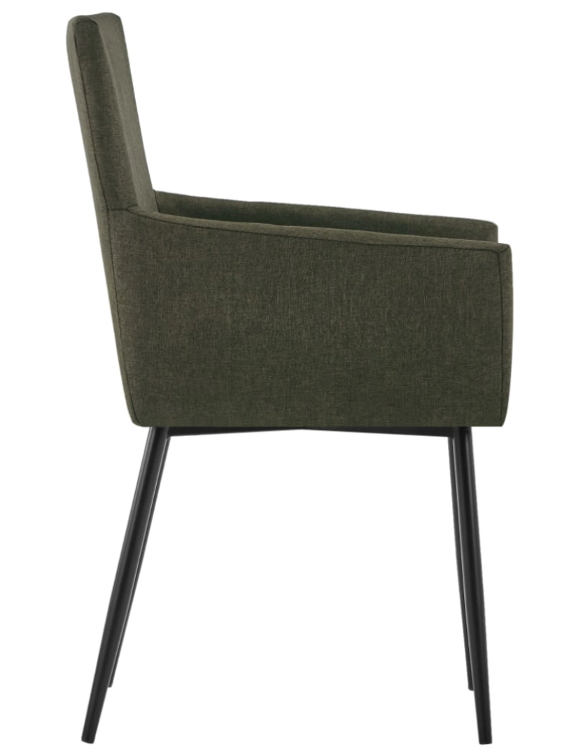 imagem de vidaXL Cadeiras de jantar com apoio de braços 4 pcs tecido castanho5
