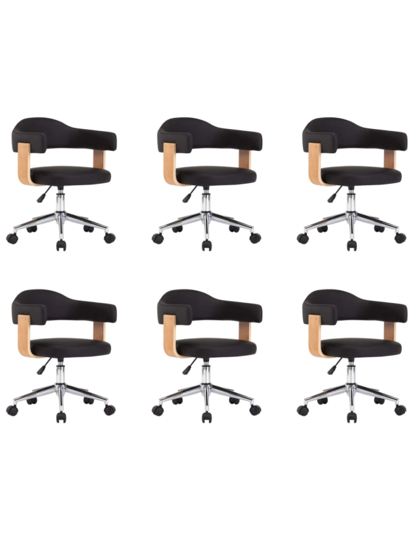 Vidaxl - vidaXL Cadeiras de jantar giratórias 6 pcs couro artificial preto